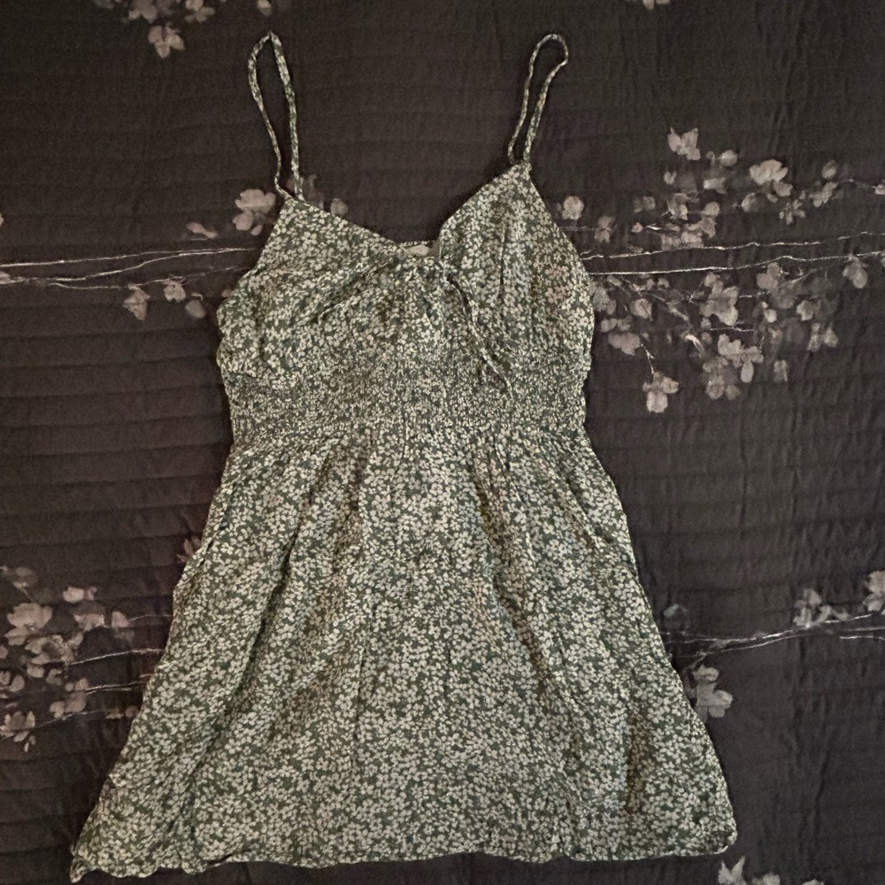 La Hearts Green Floral Mini Dress